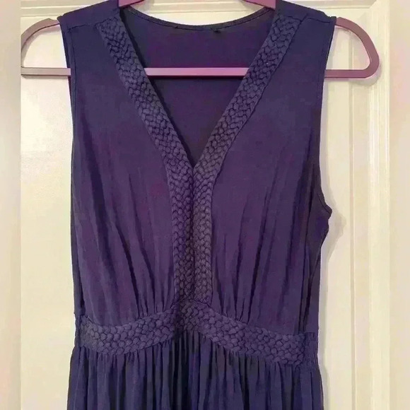 NAVY BRAIDED MAXI DRESS (fits like medium) - Picture 2 of 8